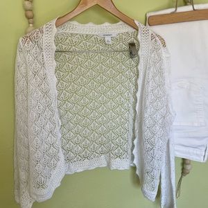 Eyelet Lace Shawl Cardigan